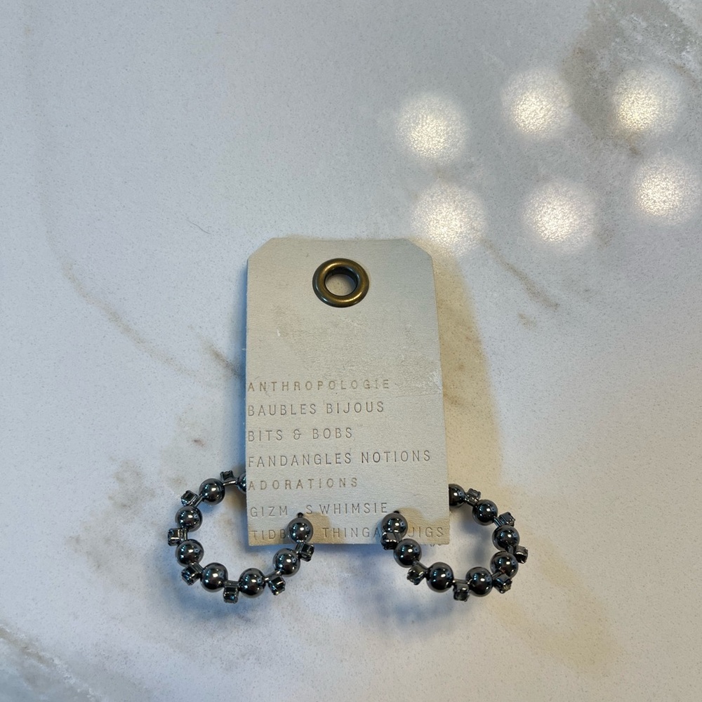Anthropologie Metallic Beaded Earrings